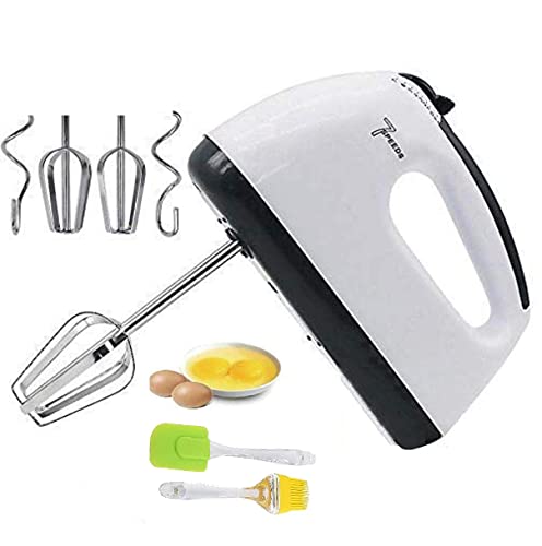 (Refurbished) Easymart 260 Watt Hand Blender Mixer Electric Egg Beater For Cake Making and Beater For Whipping Cream Beater For Mix Cream Beater For Kitchen With 7 Speed with spatula and oil brush