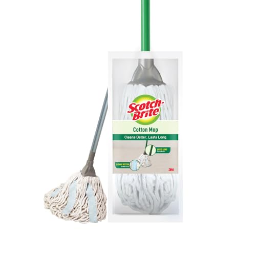 Scotch-Brite Plastic Scotch Brite Telescopic Handle Cotton Mop with Looped Cotton Threads