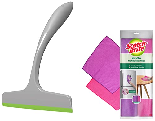 Scotch-Brite Plastic Kitchen Wiper (Grey) & Scotch-Brite Microfiber Multipurpose Wipe (Pink and Purple, Pack of 2)