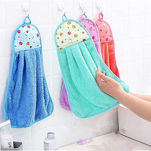 HSR Collection Microfiber Wash Basin Hanging Hand Kitchen Towel Napkin with Ties (44×24 cm, Pack of 4, Multicolor), 200 GSM